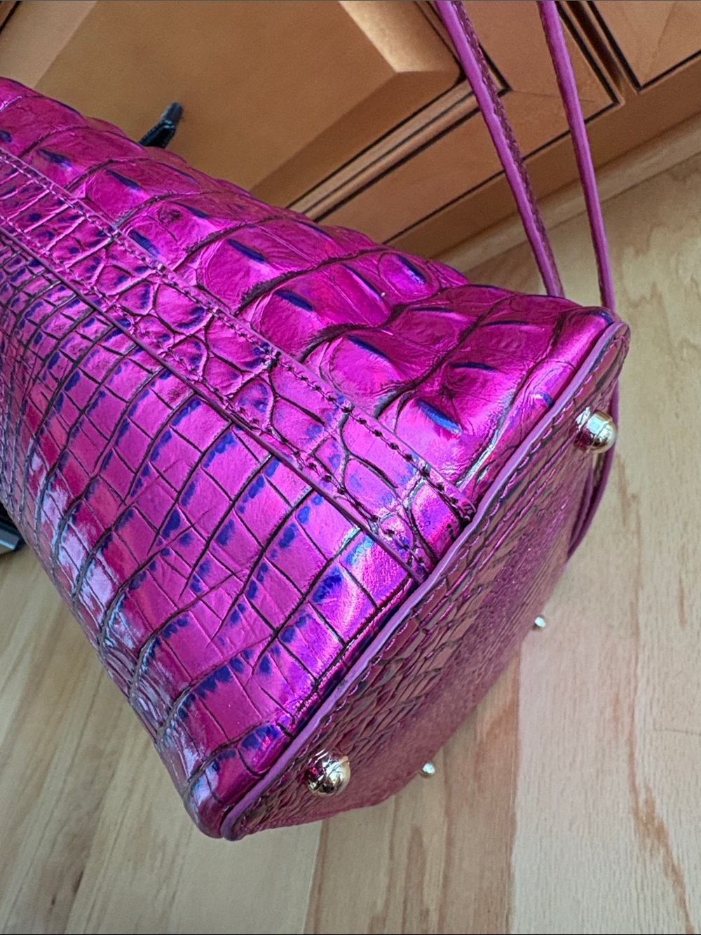 Brahmin duxbury voltage violet satchel Melbourne shoulder bag croc leather rare - Picture 11 of 17